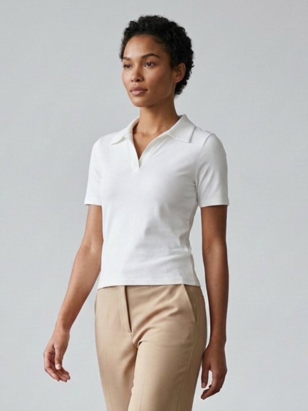 ALEXANDER WANG | White Stretch Polo Shirt Sz XS/S
